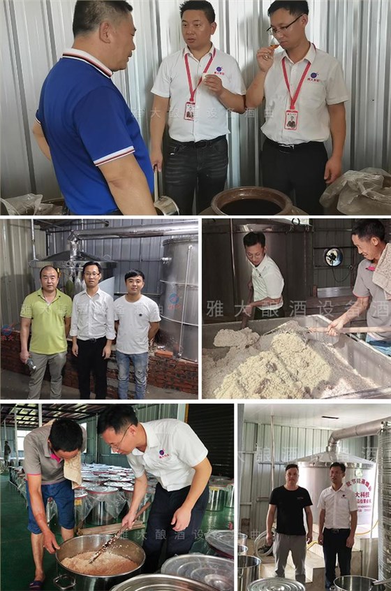 雅大技術總監蔣建明老師上門指導客戶釀大米酒