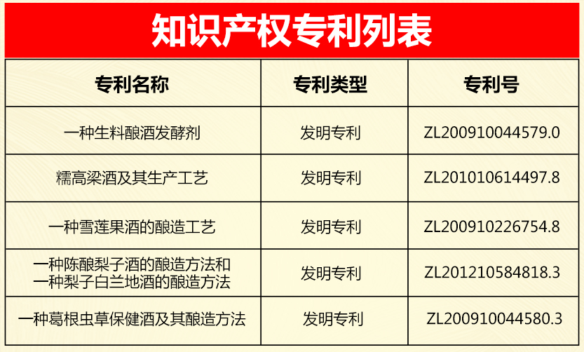 知識產(chǎn)權(quán)專利列表