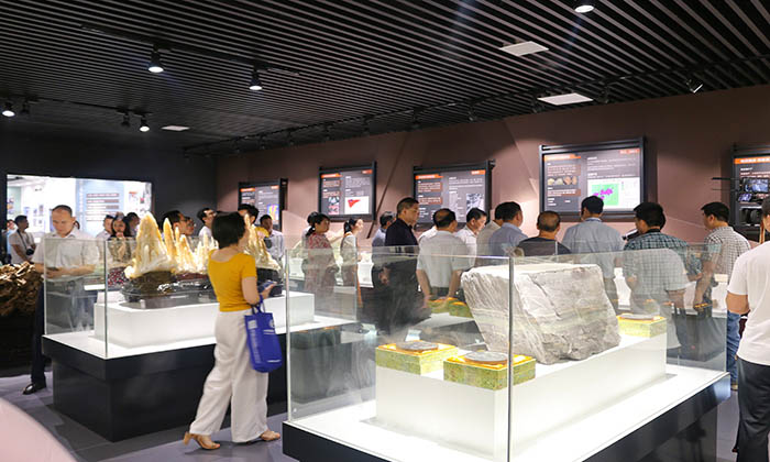 ▲科技局等領導帶領大家在科技館內參觀
